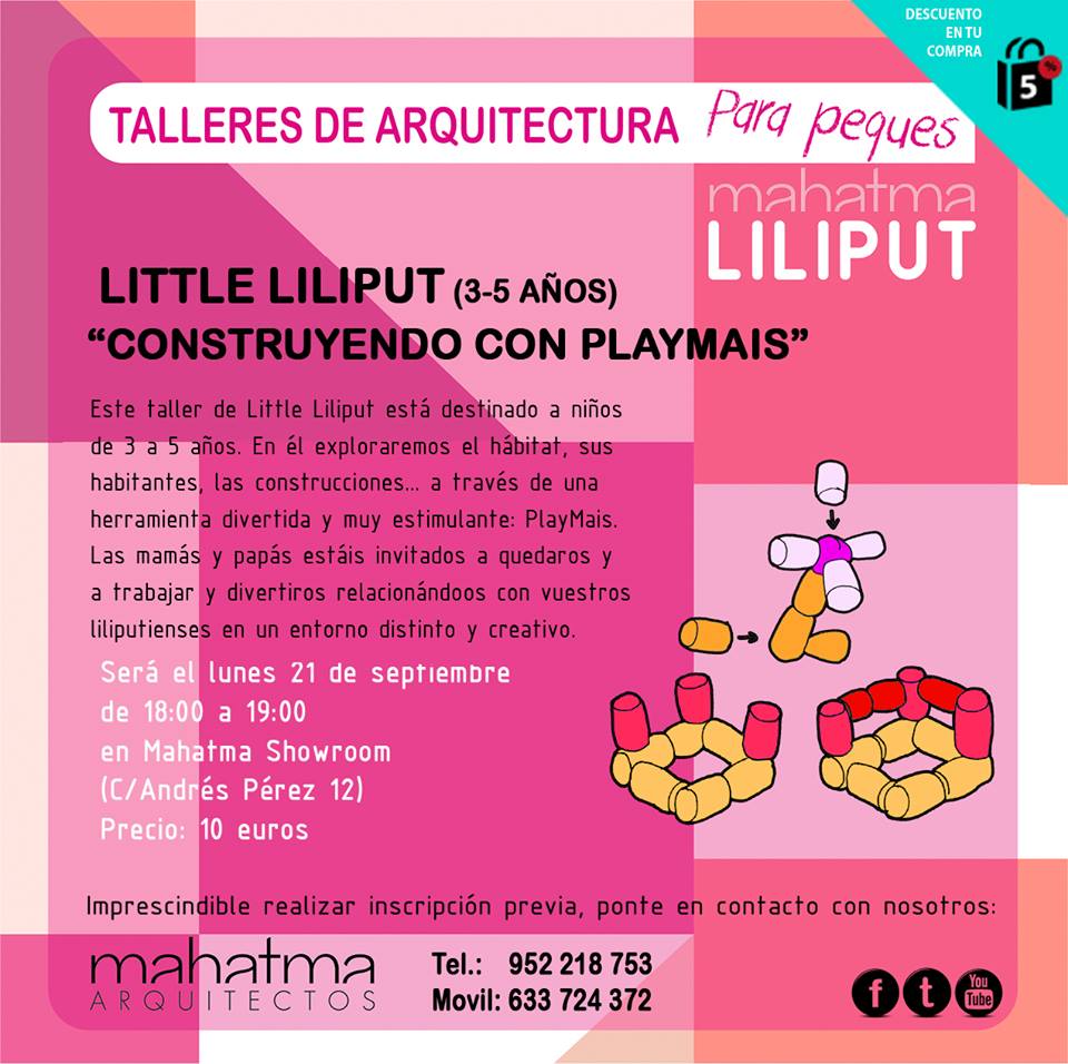 Peques de 3 a 5 años construyendo con PlayMais en el taller de Mahatma Liliput