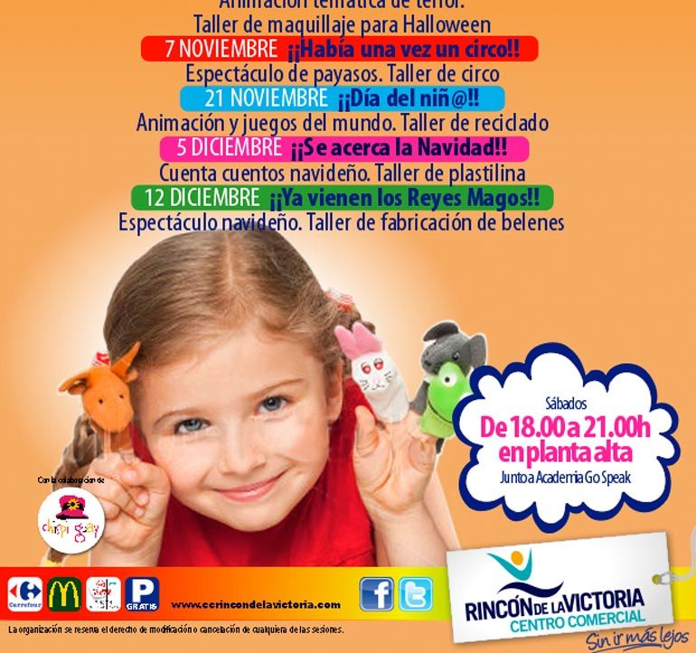Actividades infantiles mañana sábado en el Centro Comercial Rincón de la Victoria