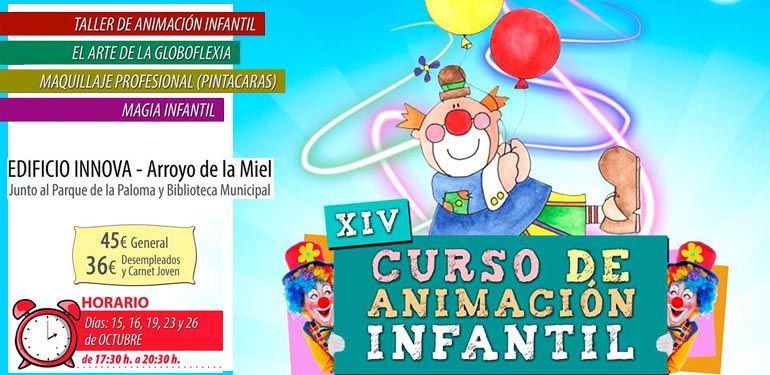 Curso de animación infantil en Benalmádena a partir del próximo día 15