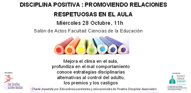 Charla gratuita sobre disciplina positiva en Ciencias de la Educación el 28 de octubre
