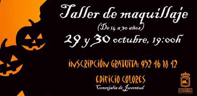 Taller gratuito de 'Maquillaje para Halloween' en Fuengirola el jueves 29 y viernes 30 de octubre, para jóvenes a partir de 14 años