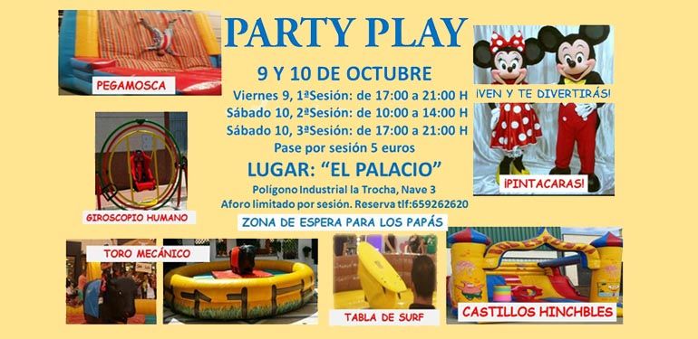 El centro de ocio El Palacio, en Coín, celebra una 'party-play' los días 9 y 10 de octubre