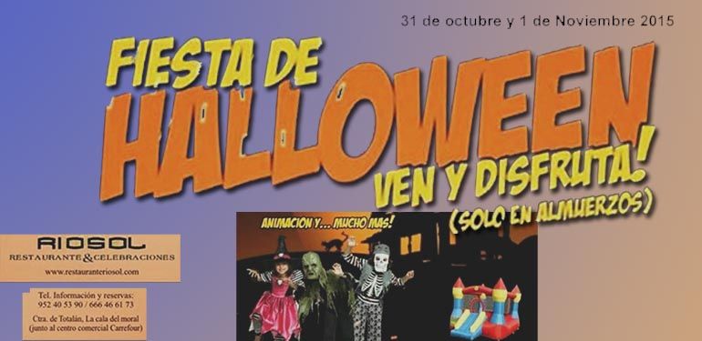 Fiesta de Halloween con animación y regalos para niños en restaurante Riosol, del 31 de octubre al 1 de noviembre