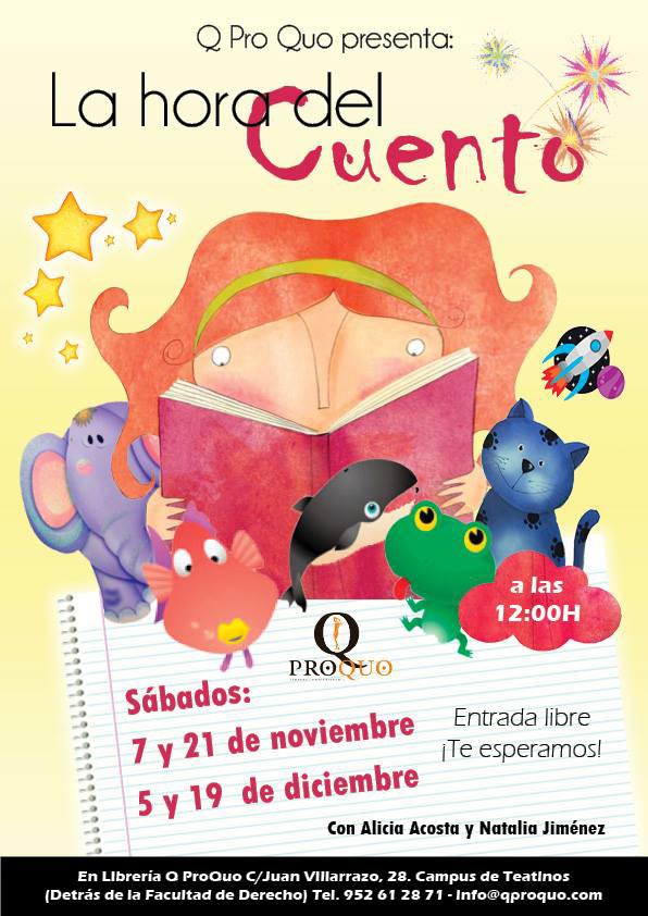 Cuentacuentos gratis  librería QProQuo 7 noviembre cartel