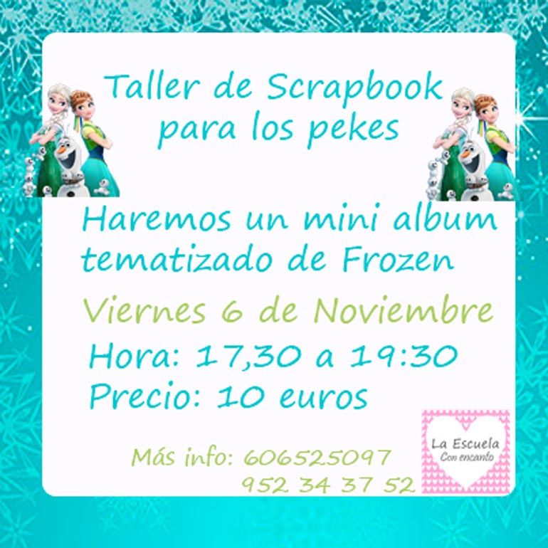 Taller infantil de scrapbook sobre Frozen este viernes día 6 en La Escuela con Encanto