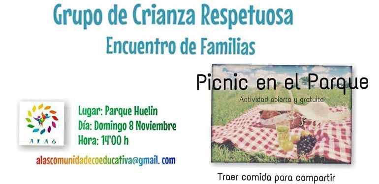 Picnic familiar en el Parque de Huelin el domingo 8 de noviembre organizado por ALAS