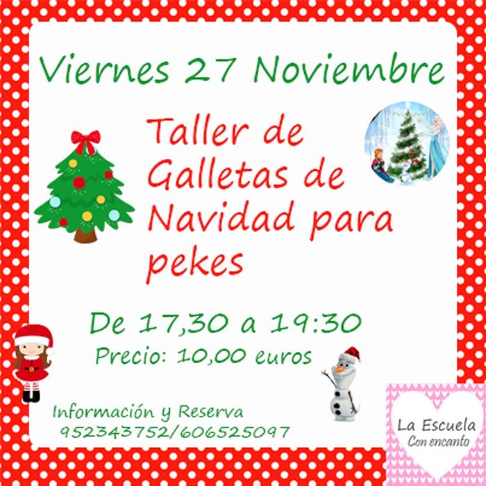 Taller de galletas de Navidad para peques este viernes en Málaga
