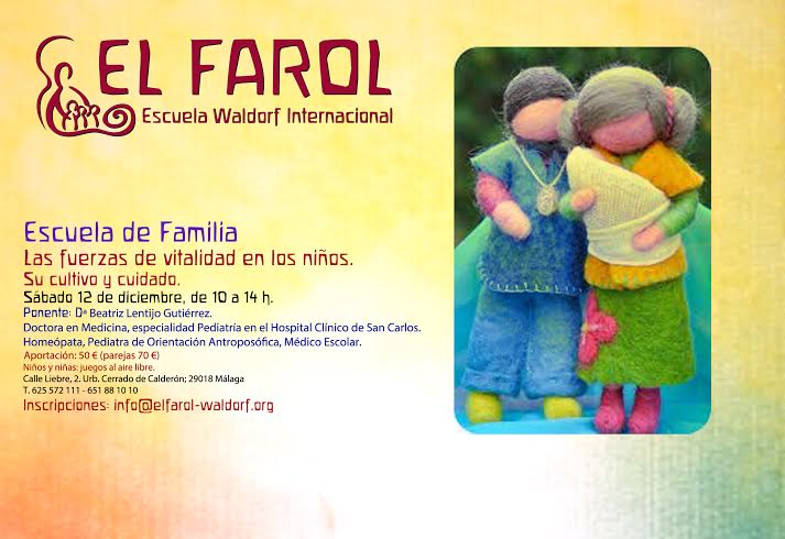 Escuela de familia en El Farol el sábado 12 sobre el cultivo y cuidado de las fuerzas de vitalidad en los niños