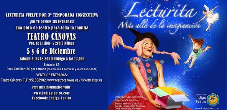 Vuelve Índigo Teatro al Cánovas con ‘Lecturita…más allá de la imaginación’, el sábado 5 y domingo 6