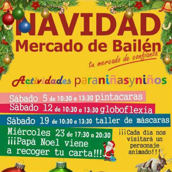 Navidad en el Mercado de Bailén de Málaga con actividades para niños