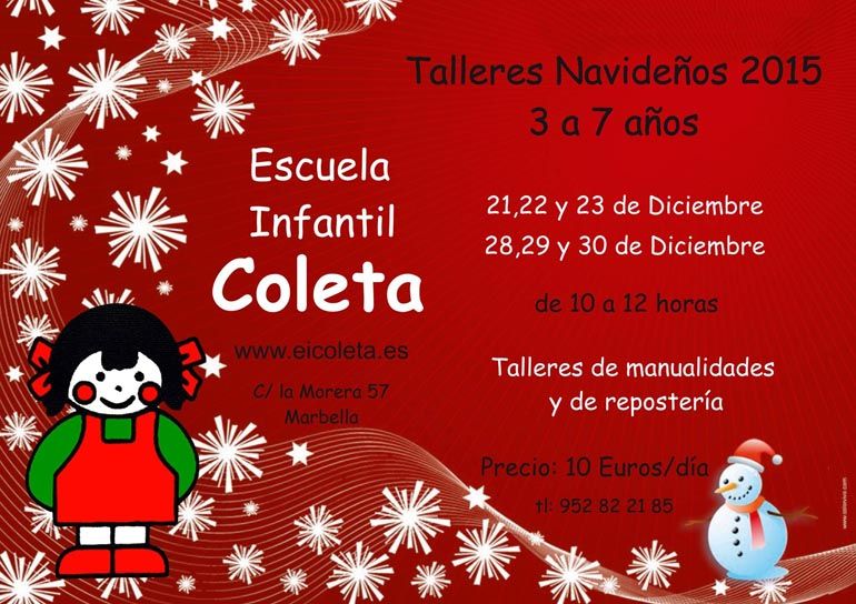 Taller navideño para niños en Marbella