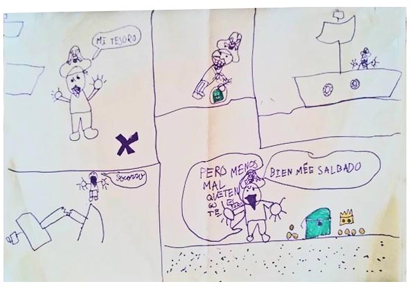 imagen comic blog literario infantil tebeo aventura de un pirata gorro calavera 