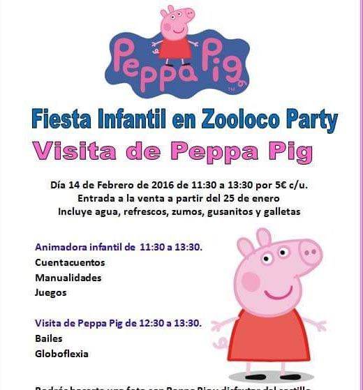 Visita de Peppa Pig a la fiesta infantil de Zooloco Party
