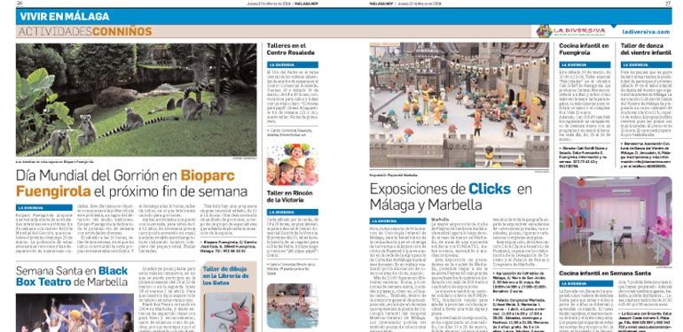 Segunda edición de 'Actividades con niños', la sección de ocio infantil de Málaga Hoy elaborada por La Diversiva