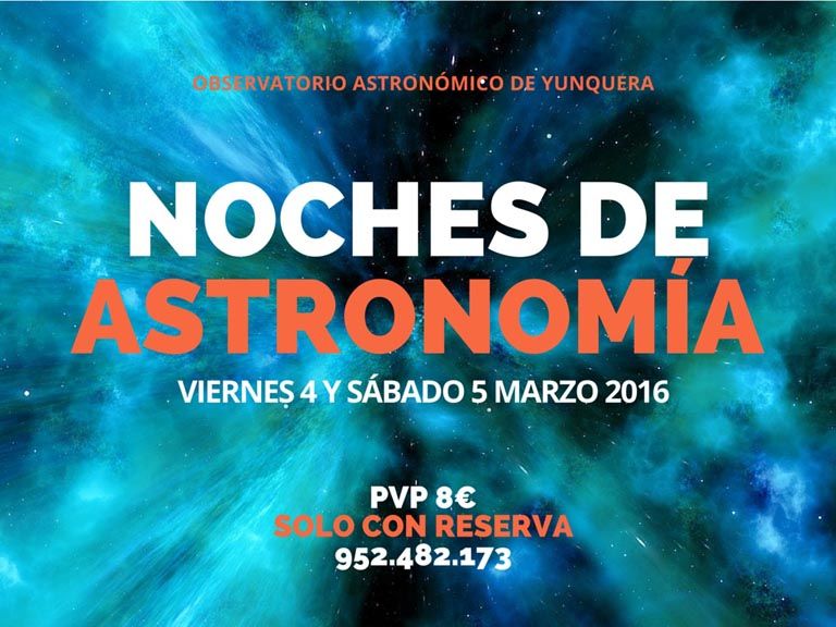 Observaciones astronómicas el fin de semana en Yunquera