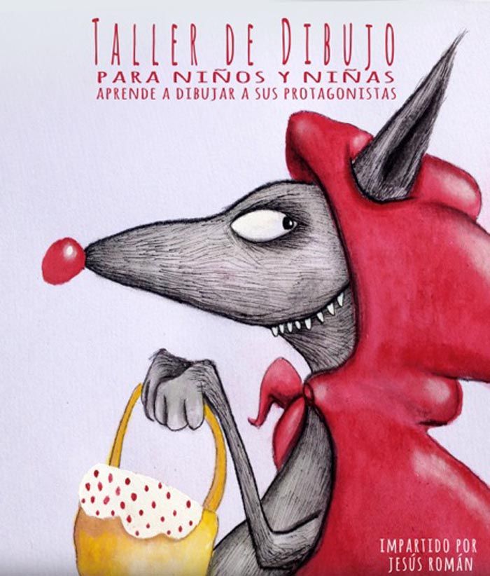 Taller de dibujo para niños en Málaga con ‘El lobo y caperucita’