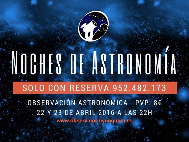 Noches de astronomía en Yunquera el 22 y 23 de abril