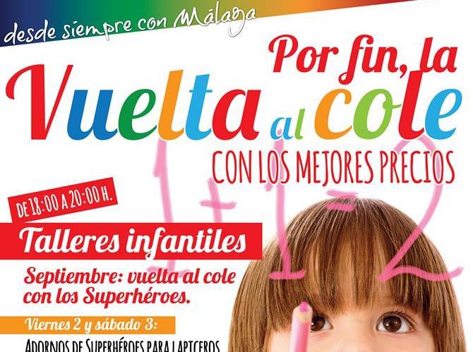 Vuelta al cole en el CC Rosaleda de Málaga con actividades gratis para niños