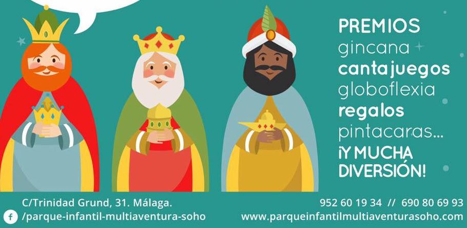 Gran fiesta de Reyes infantil en el Parque Multiaventuras Soho de Málaga