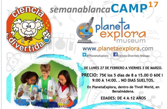 Talleres de ciencia para niños en esta Semana Blanca con Planeta Explora en Benalmádena