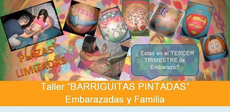 Taller de barrigas pintadas para embarazadas y familias en Málaga