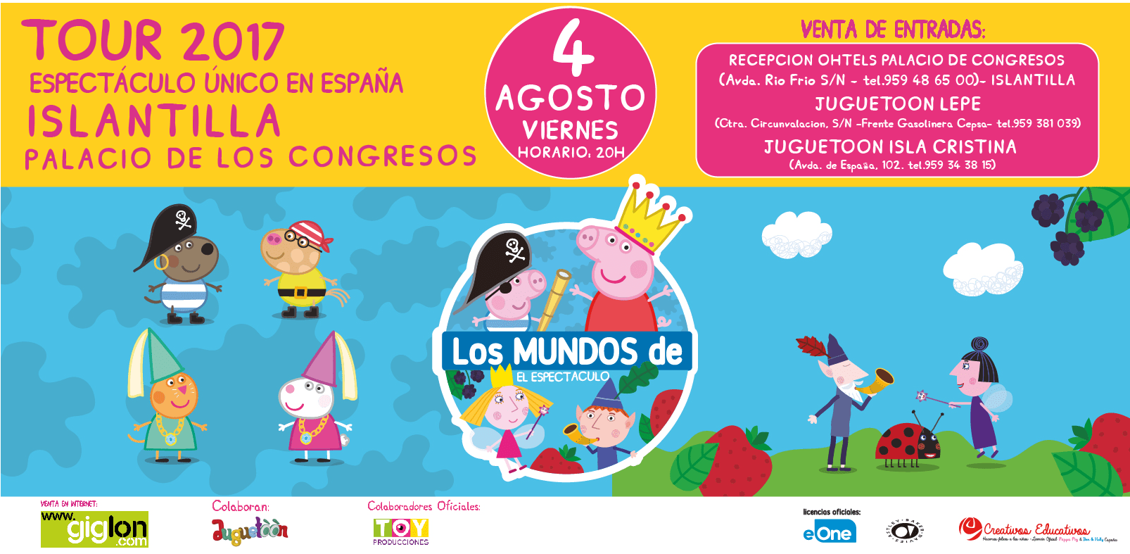 El espectáculo para niños 'Los Mundos de Peppa Pig y Ben&Holly' llega a Islantilla (Huelva)