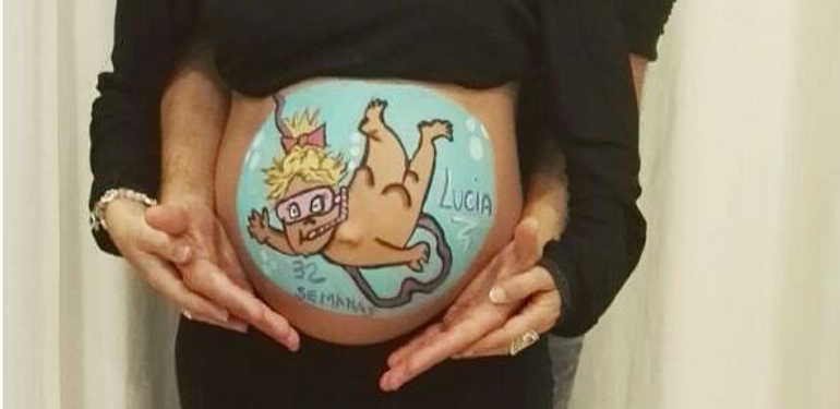 Sesión Belly Painting, fotos y canastilla para embarazadas en la tienda Mímate Mamá de Málaga