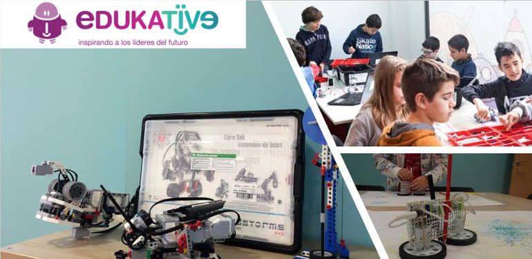 Campamento de Semana Blanca sobre robótica educativa e inglés en Edukative Málaga