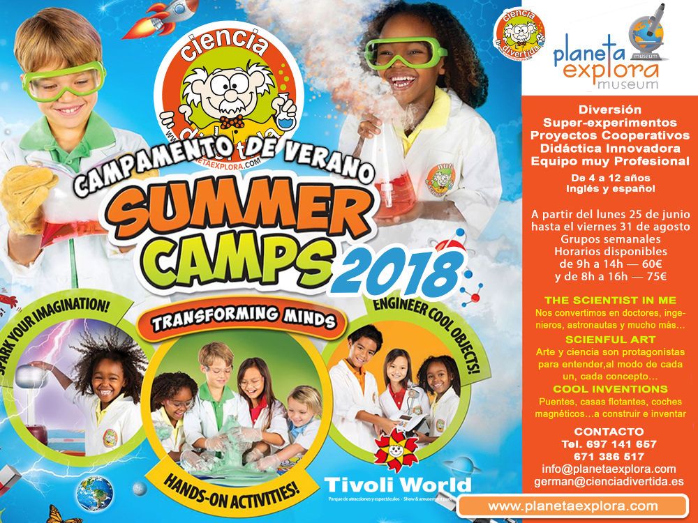 Experimentos para niños en el campamento de verano de Ciencia Divertida en Benalmádena