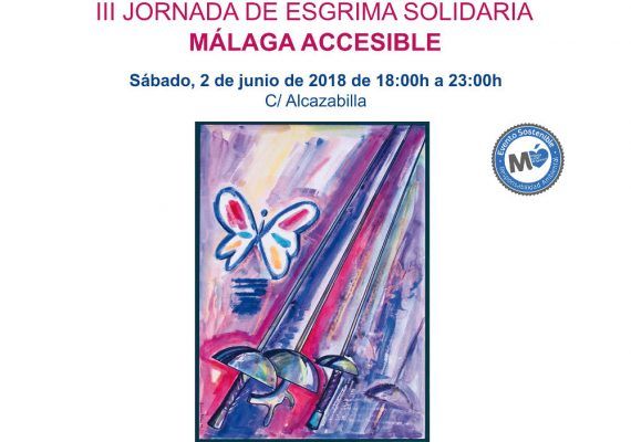 Cartel III Jornada de Esgrima Solidaria Málaga Accesible