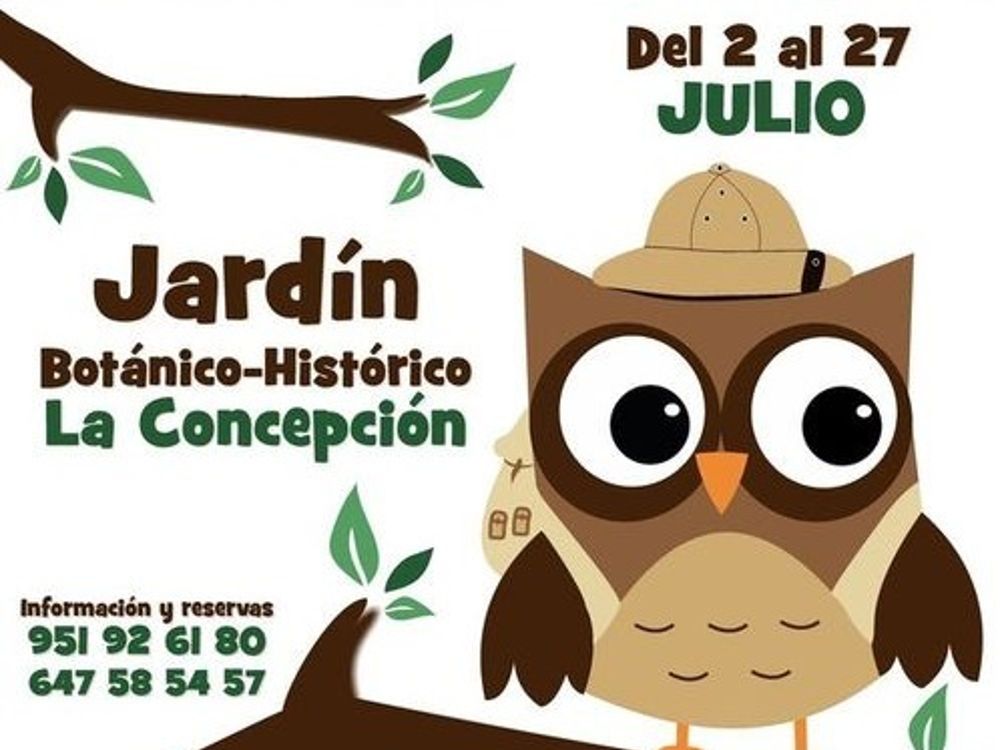 Campamento de verano para niños en plena naturaleza en el Jardín Botánico de Málaga