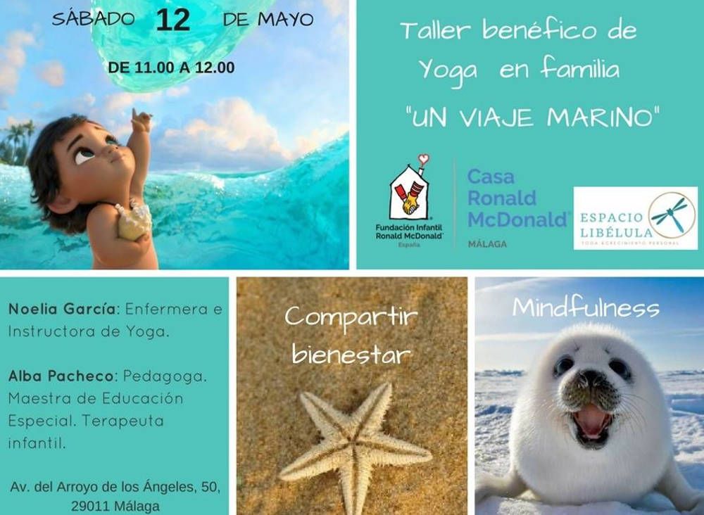 Yoga para familias el sábado 12 de mayo a beneficio de la Casa Ronald McDonald Málaga