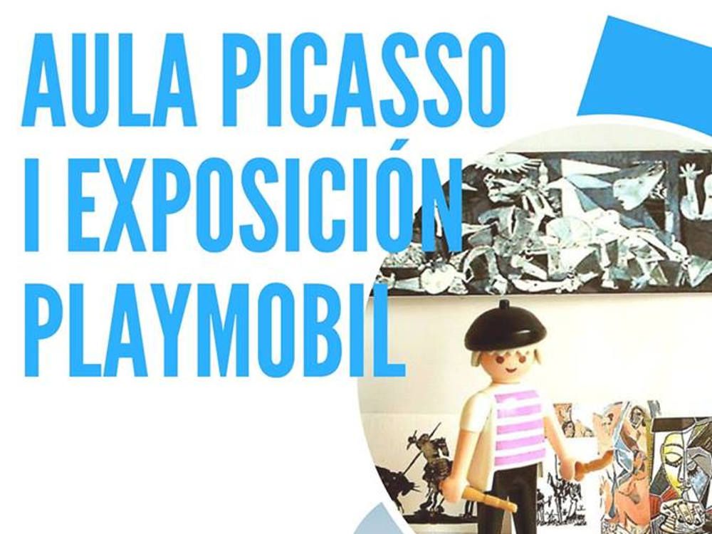 Exposición de clicks de Playmobil sobre el Aula Picasso en Málaga
