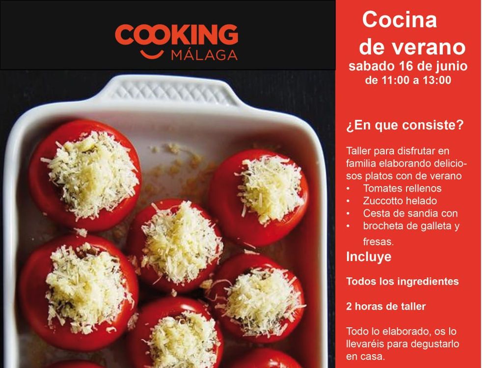 Taller de cocina para toda la familia con recetas veraniegas en Cooking Málaga