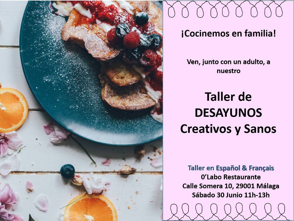 Taller de desayunos creativos y sanos para toda la familia en Málaga