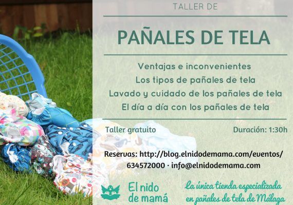 Talleres gratuitos de pañales de tela en Málaga