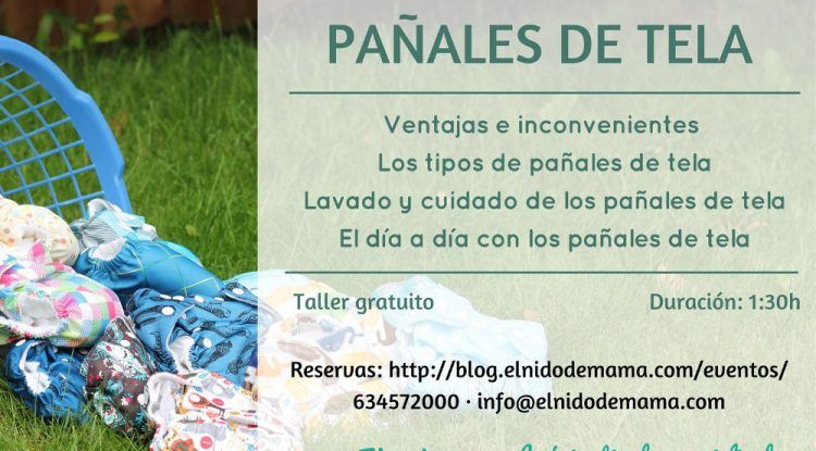Talleres gratuitos de pañales de tela en Málaga