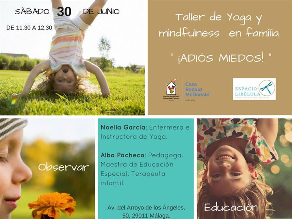 Yoga para familias el sábado 30 de junio a beneficio de la Casa Ronald McDonald Málaga