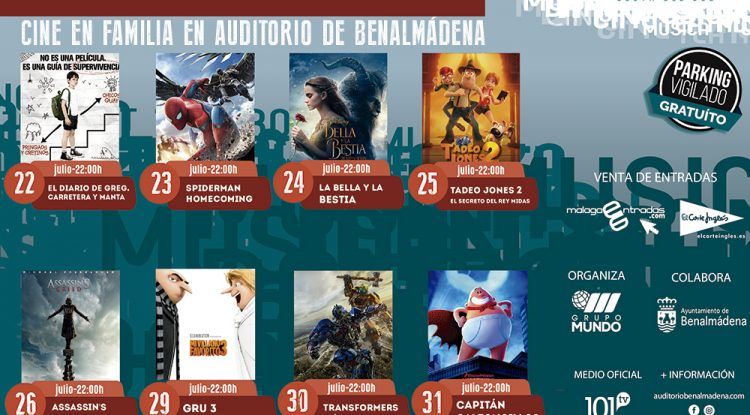 Cine gratis para toda la familia en el auditorio de Benalmádena en julio