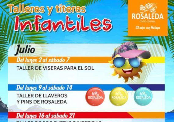 Talleres y títeres gratis para niños en el CC Rosaleda de Málaga en julio