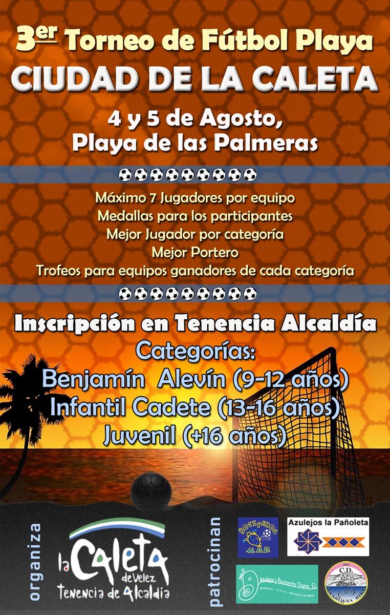 Torneo de Fútbol Playa ‘Ciudad de la Caleta’ para niños y adolescentes en Caleta de Vélez