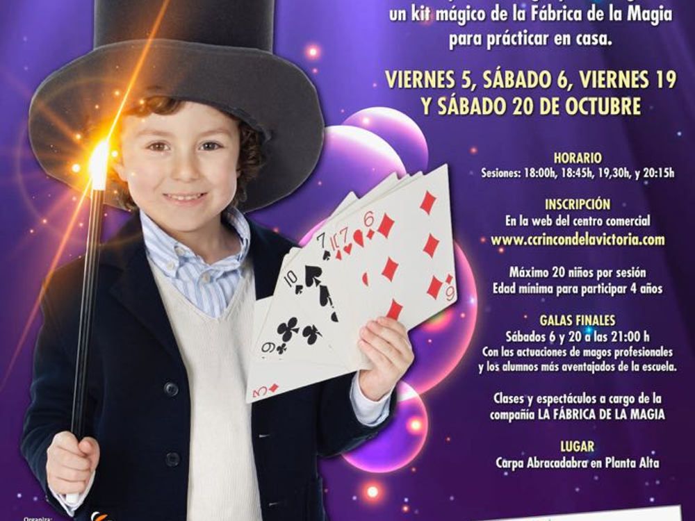 Escuela de magia gratis para niños en el Centro Comercial Rincón de la Victoria
