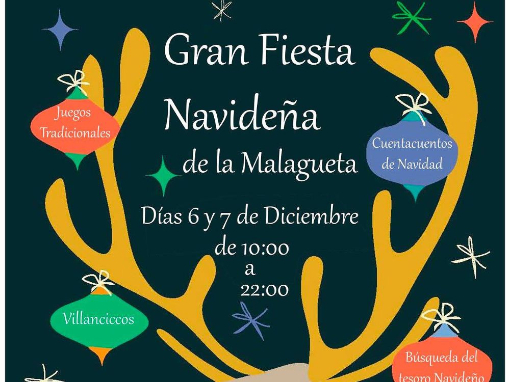 Fiesta de Navidad con actividades para niños en La Malagueta (Málaga)