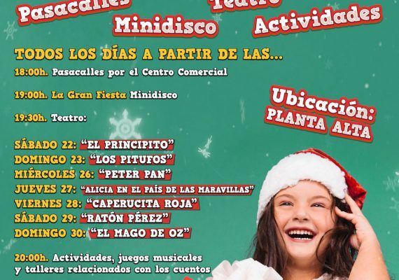 Actividades y teatro de Navidad gratis para niños en CC Rincón de la Victoria