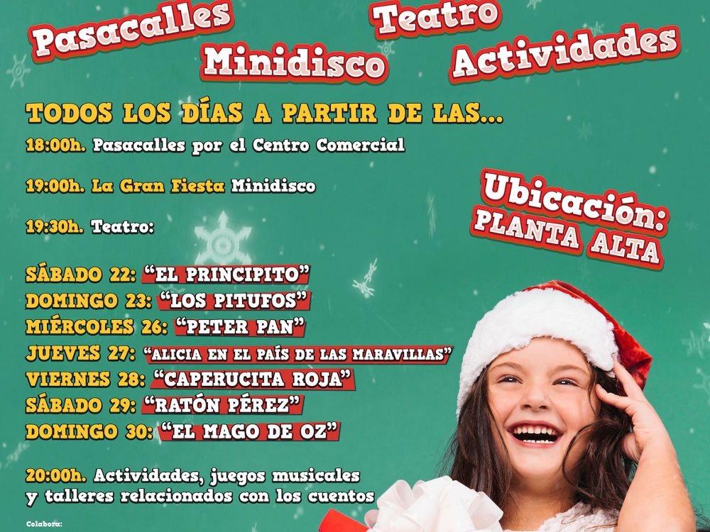 Actividades y teatro de Navidad gratis para niños en CC Rincón de la Victoria