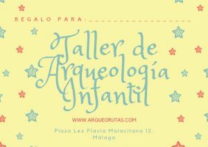 Tarjeta regalo de talleres infantiles de arqueología para Reyes Magos en Málaga