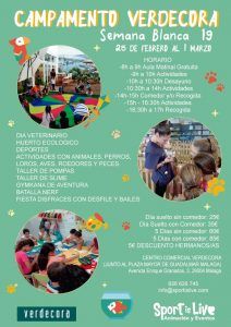 Campamento infantil de Semana Blanca entre animales en Verdecora Málaga