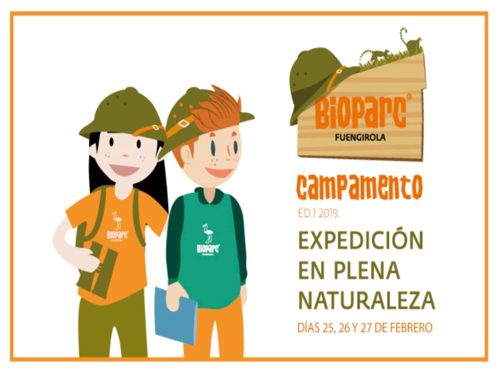 Exploradores en plena naturaleza con el campamento de Semana Blanca de Bioparc Fuengirola