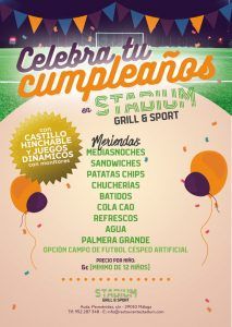 Cumpleaños con fútbol y otros deportes en el restaurante Stadium de El Cónsul (Málaga)