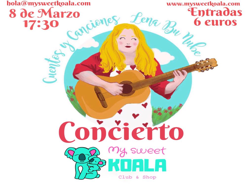Sorteo de 2 entradas para el concierto infantil de Lena Bu Nube en My Sweet Koala (Rincón de la Victoria)